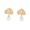 Imitation pearl earrings retro fashion earrings light luxury high-end women's niche asymmetric stud earrings