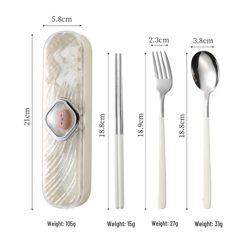 

Wutuo Cute Cartoon 304 Stainless Steel Portable Cutlery Set