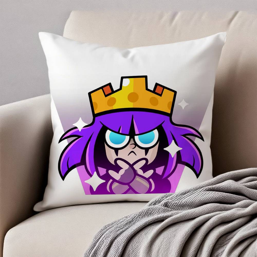 Anime C-Clash R-Royale Pillow Case Anti-dustmite Pillowcase Invisible Zipper Silky Short Plush Sofa Cushion Cover