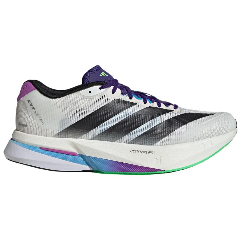 Adidas Adizero Boston 13 Odporne na ścieranie Oddychające Wsparcie Odbicie Antypoślizgowe Buty do biegania Męskie Białe Czarne Sneakersy JS4946