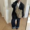 Single Shoulder Leopard Print Large Capacity Backpack Tote Bag Canvas Bag Crossbody Casual Cloth Bag
