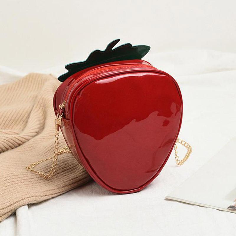 Red Strawberry Heart-Shaped Crossbody Bag for Women Small Pretty Bag Gift for Friends Holiday Daily Use New Fashion