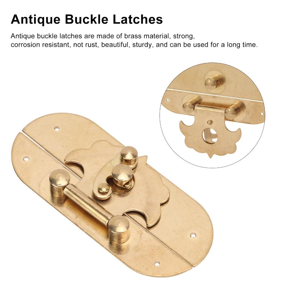2sets With Screws Brass Hasp Latch Gold Jewelry Box Lock Antique Buckle Latches Jewelry Boxes
