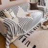 Thicken Chenille Blanket Classic Black Stripe Sofa Blanket Summer Couch Non Slip Blanket Office Nap Shawl Cushion Sofa Towel