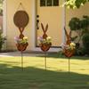 Plantação de Metal Vintage em Forma de Coelho para Páscoa, Estaca de Jardim, Silhueta de Coelho Rústica, Decoração de Quintal com Acabamento em Pátina para Jardim Externo, Plantas de Flores da Primavera