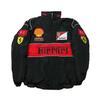 (XL, Black Shell) New F1 Summer Thin Racing Suit Sports Jacket Racing Suit College Style Retro