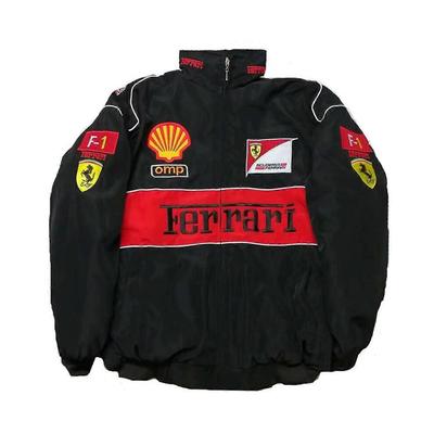 (XL, Schwarzes Gehäuse) Neuer F1 Sommer dünner Rennanzug Sportjacke Rennanzug College-Stil Retro