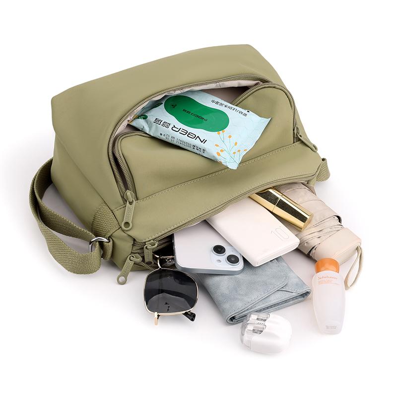 Lightweight Multi-Layer Crossbody Bag Women's Waterproof Nylon Bag Large Capacity Commuter Mother Bag