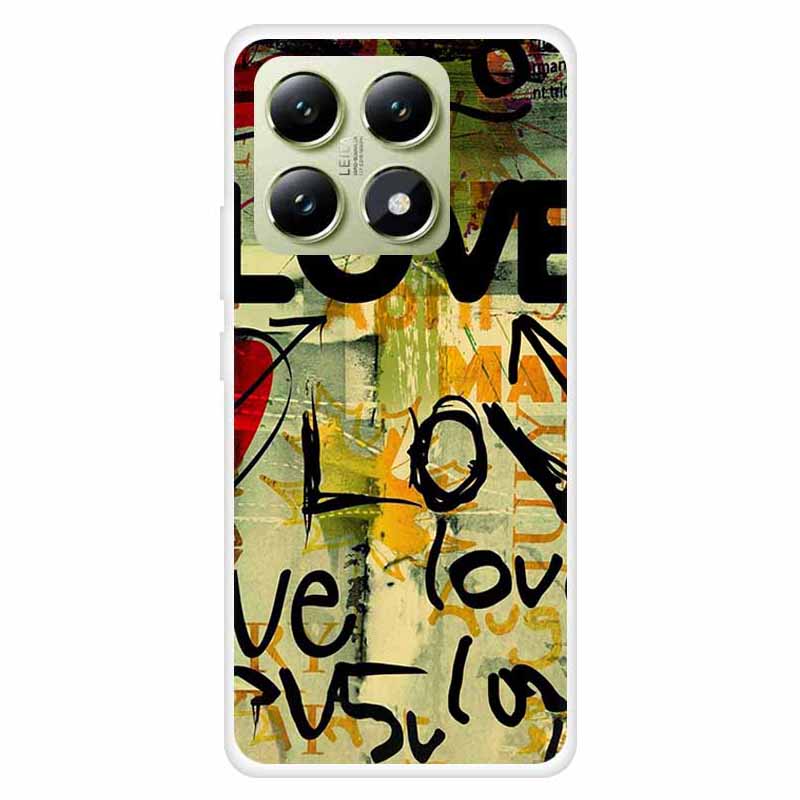 

For Xiaomi 14T Pro Case TPU Pattern Printed Shockproof Phone Cover Butterfly Flower