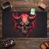 Large Game Mat NonSlip Rubber Table Pad Red Dark Skull Demon Sinister Gothic Horror Art For Tabletop Card And Strategy Game