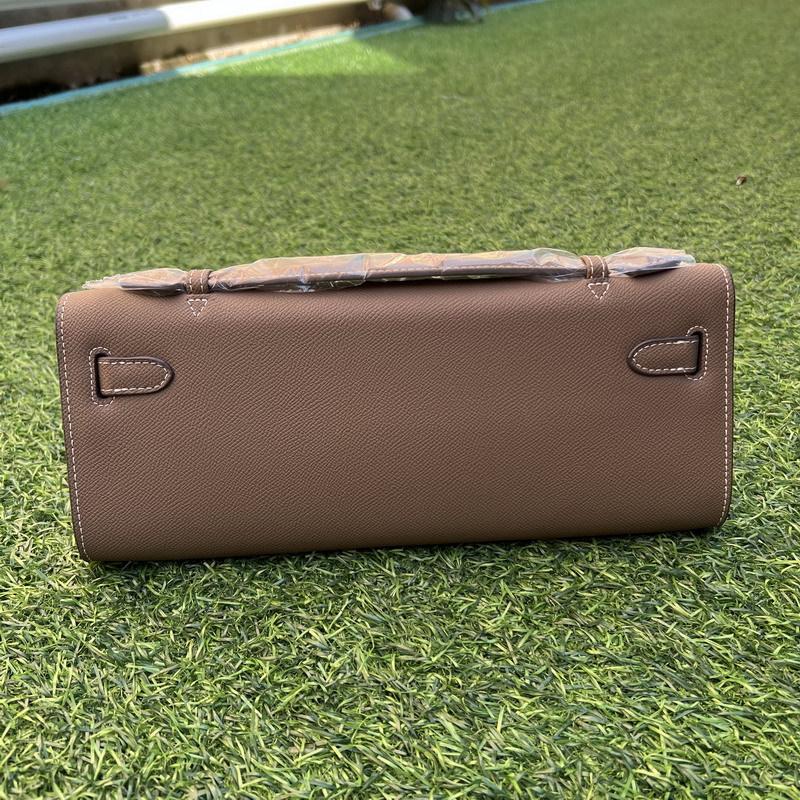 Genuine Leather Palm Pattern Cut Clutch Bag Cowhide Dinner Long Handbag