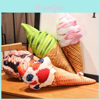 Soft Short Plush Ice Cream Cone Cushion Creative Cartoon Props Novelty Toy