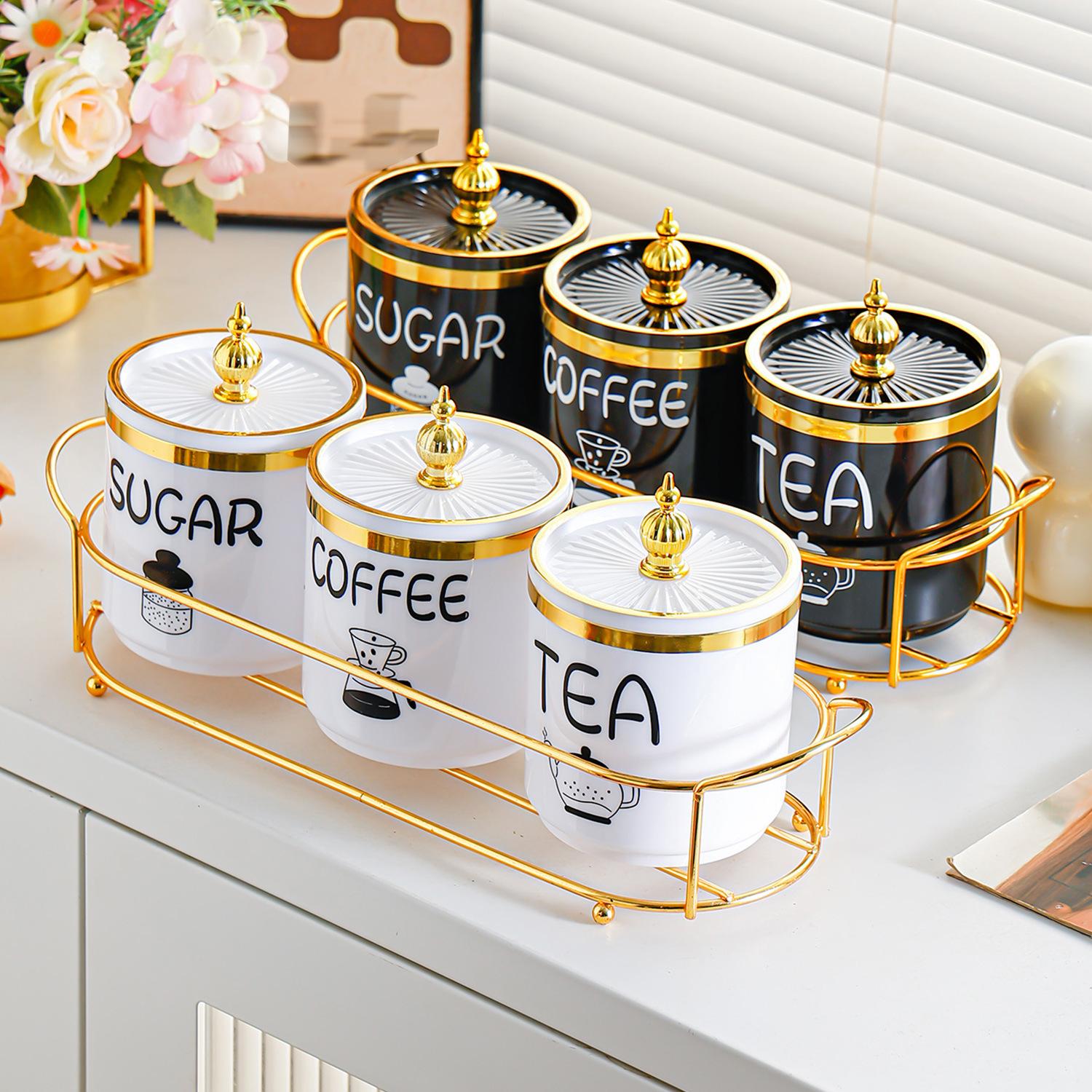 Baifenbai Home Furnishing Plastic Sealed Storage Jar With Lid Moisture-Proof Sugar Storage Tank Internet Celebrity Tea Can Premium Sense Household Bean Storage Tank