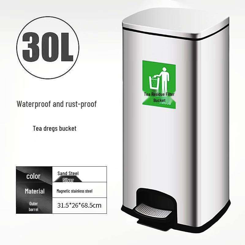Stainless Steel Foot-Operated Bathroom Trash Can