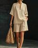 In Stock Women's Halter V-Neck Sleeveless Casual Fashion Set