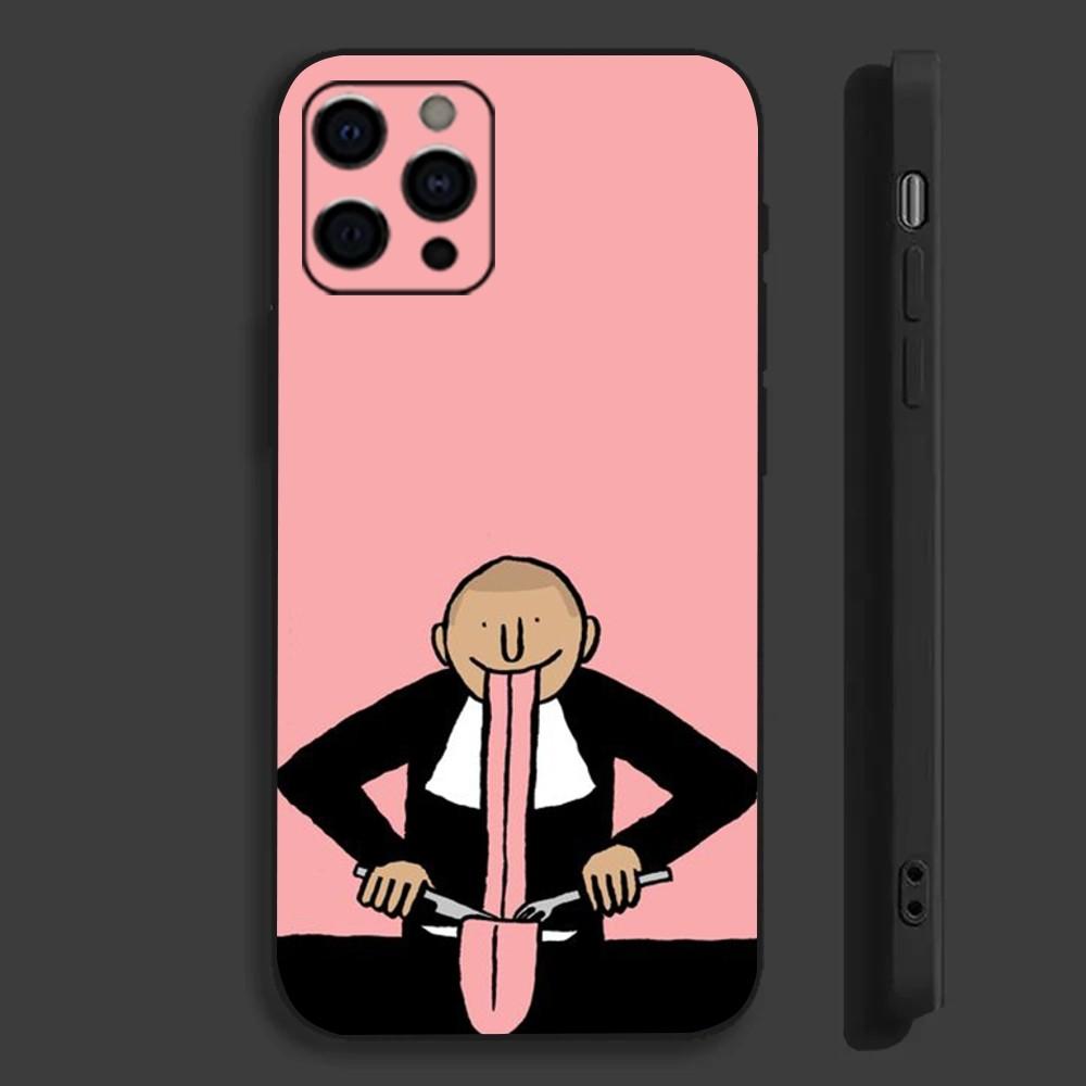 Jean J-Jullien Art3 Phone Case For Apple iPhone 15,14,13,12,11,Pro,X,XS,Max,XR,Plus,Mini Soft Black Cover