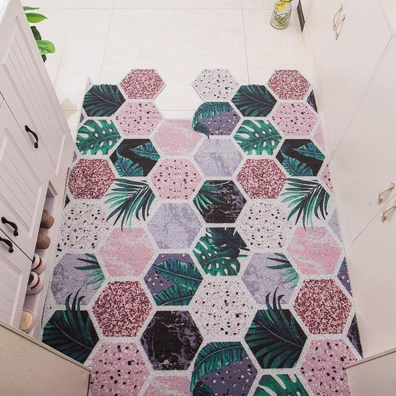 Custom Irregular Shape Kitchen Mat, Nordic Minimalist Rug, Anti-slip, PVC Silk Loop Door Mat, Entrance Rubbing, Dust Carpet