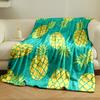 Pineapple Pattern On Teal Background Print Blanket Soft and Cozy Perfect for the Living Room Bed Sofa or a Nap,gift