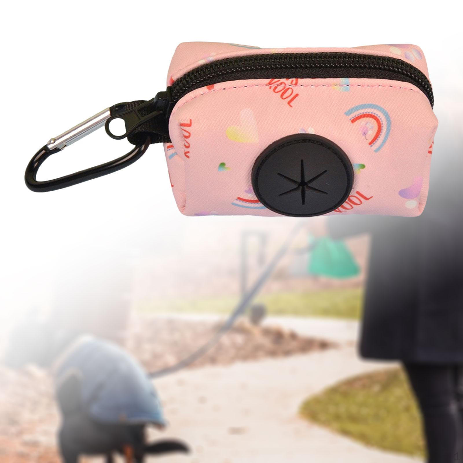 

Dog Poop Bag Holder Waste for Leash Accessory Lightweight Pickup Pink
