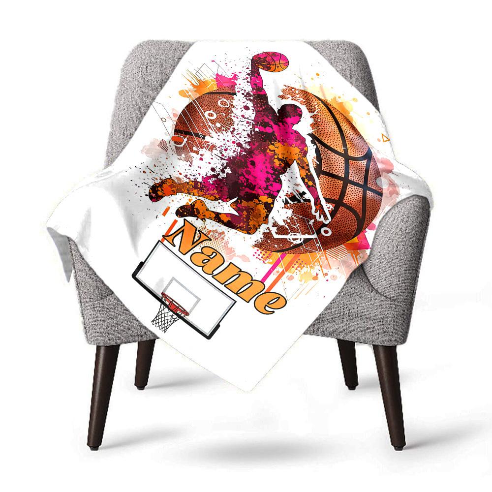 Basketball Player Silhouette Home Customize Your Name Blankets Comfortable Soft Lightweight Allseason Multipurpose Blanket For Picnics Sofas Offices