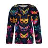 Women's Mardi Gras Print Long Sleeve Knit Cardigan Button Jacket