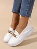 Women's Thick-Soled Knit Loafers - Breathable, Soft, Slip-On Sneakers
