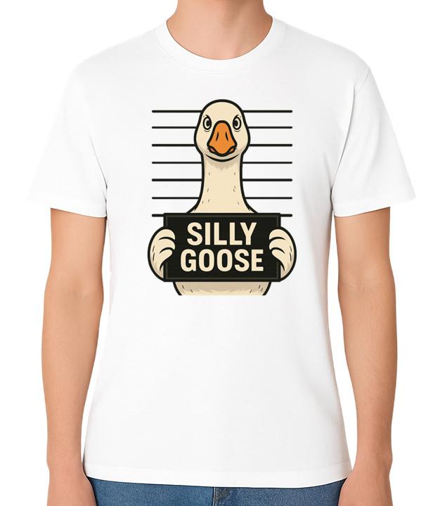 Mugshot Silly Goose T-Shirt Funny Graphic Prison Unisex Jail Cute Humour Tee S разноцветный