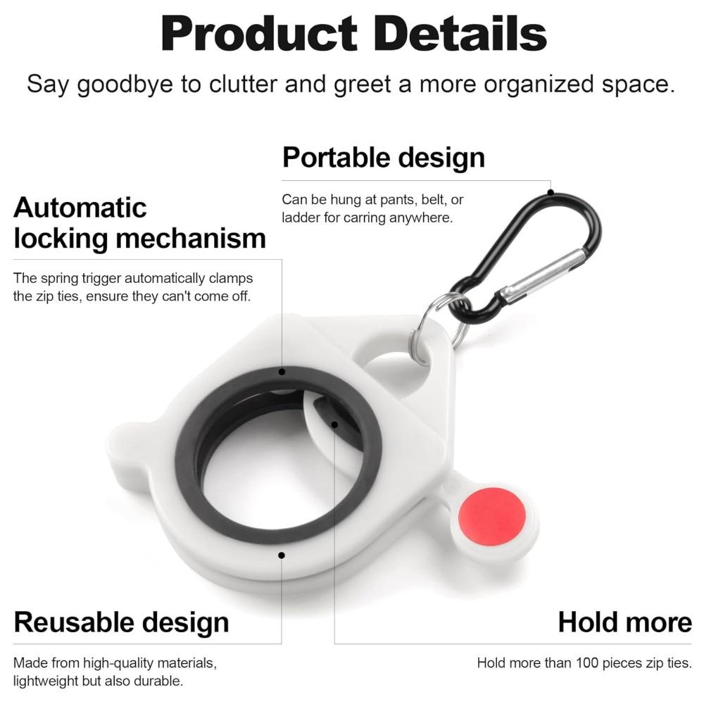 Portable Cable Tie Organizer Plastic Zip Tie Fluorescent Storage Holder Tools Reusable Cable Strap Organizer Wiring Accessories