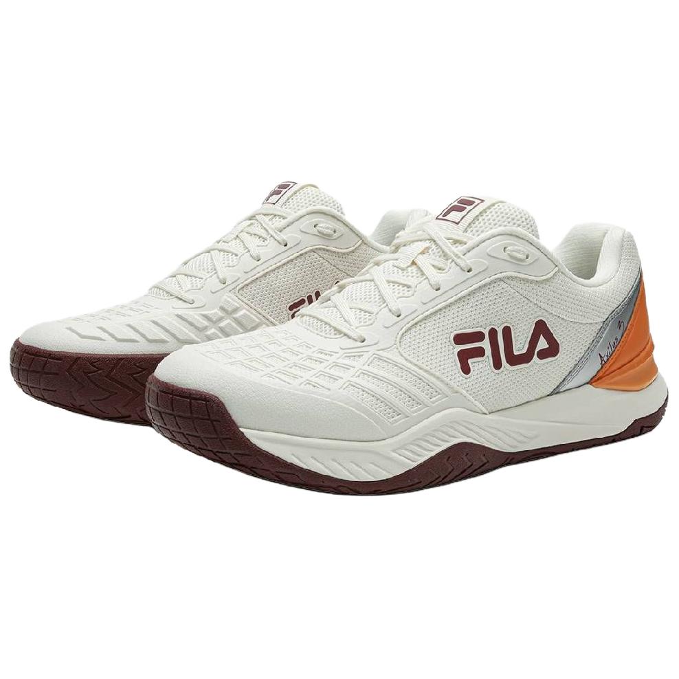 Fila Exillus 3 T9 Breathable Support Slip Resistant Abrasion Resistant Low Top Tennis Shoes Men's White Red Orange A12M621507FWW