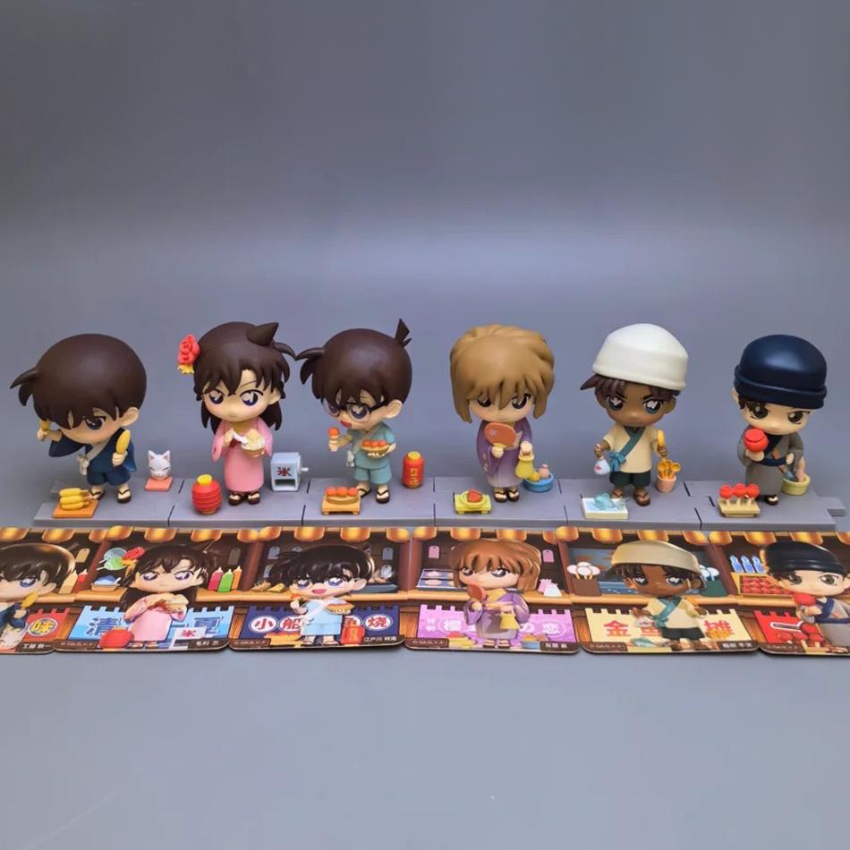 Original Detective Conan Anime Figure Conan Edogawa Action Figure Q Version Collectible Model Doll Toys Desktop Decoration Gifts