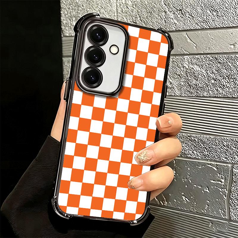 Retro Classic Chess Board Grid Soft Phone Case For Samsung A17 A27 A07 A37 A57 A16 A56 A15 A55 A14 A54 A13 A53 A26 A36 A25 A35 A