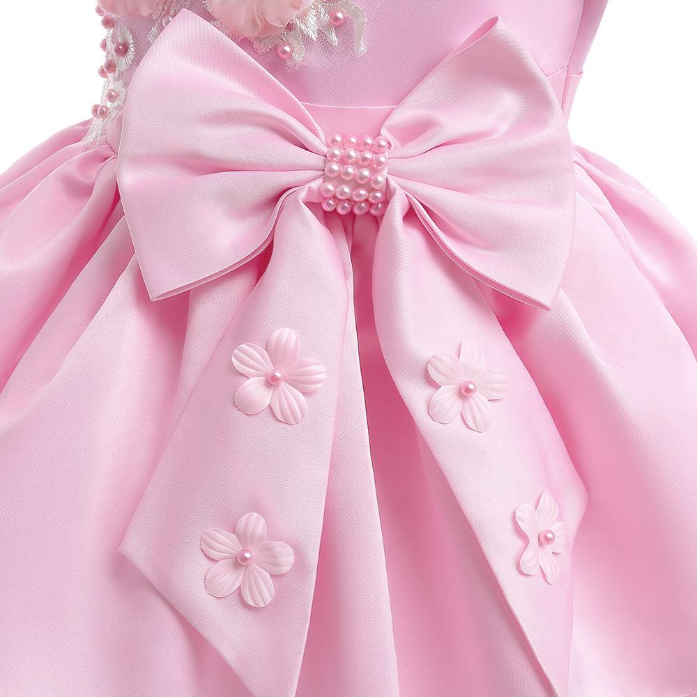 Girls Dresses Infant Baby Baptism Dress For Girls Kids Wedding Party Dresses Bow Beaded Tulle Christening Gown Birthday Children Clothes