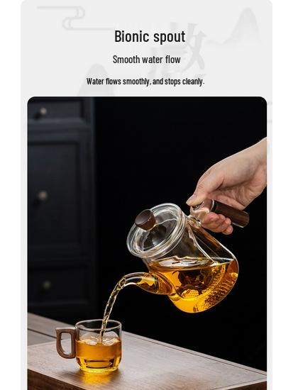 2025 Thickened Glass Tea Infuser Pot - Heat-Resistant Tea Brewer with Water Separation for Home or Office