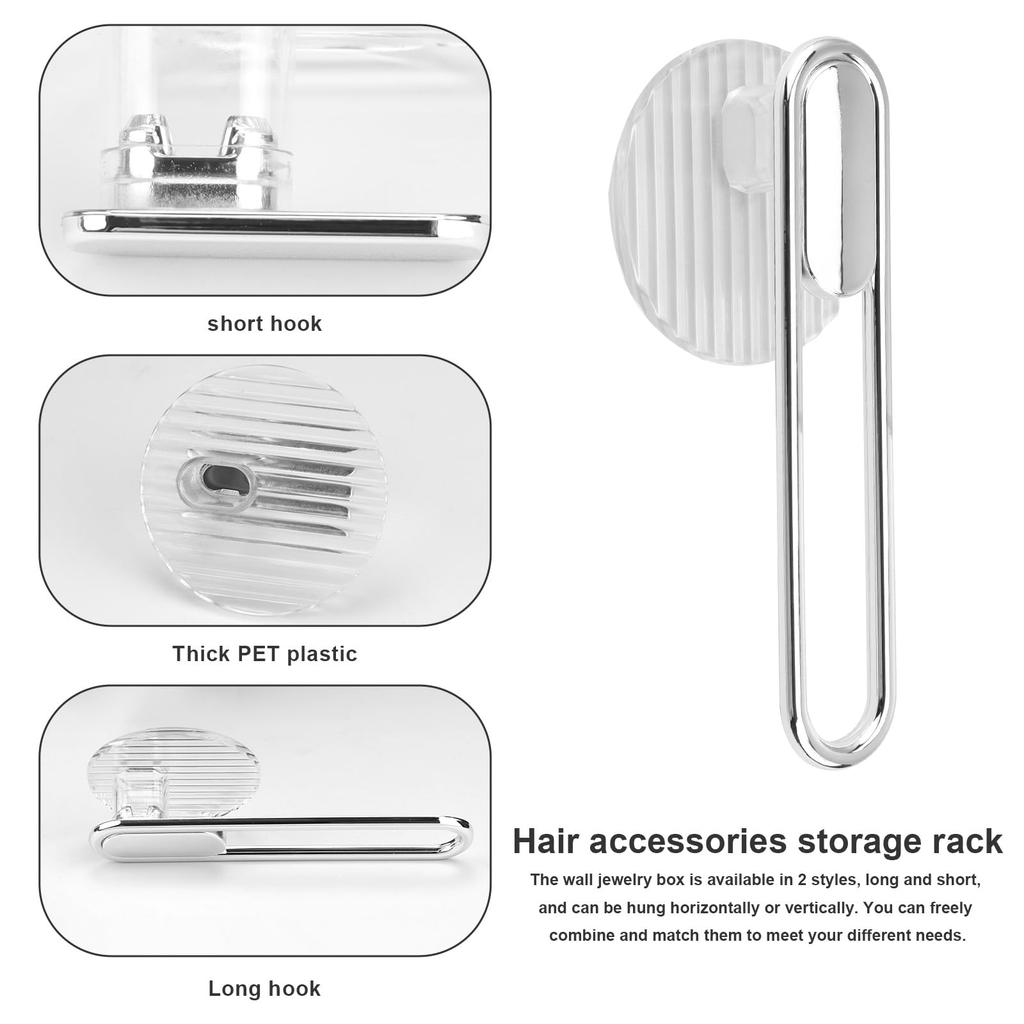 Pack of 6 Hair Scrunchies Organizer Non Drilling Elegant Headband Storage Stand Chain Jewelry Holder Acrylic Material