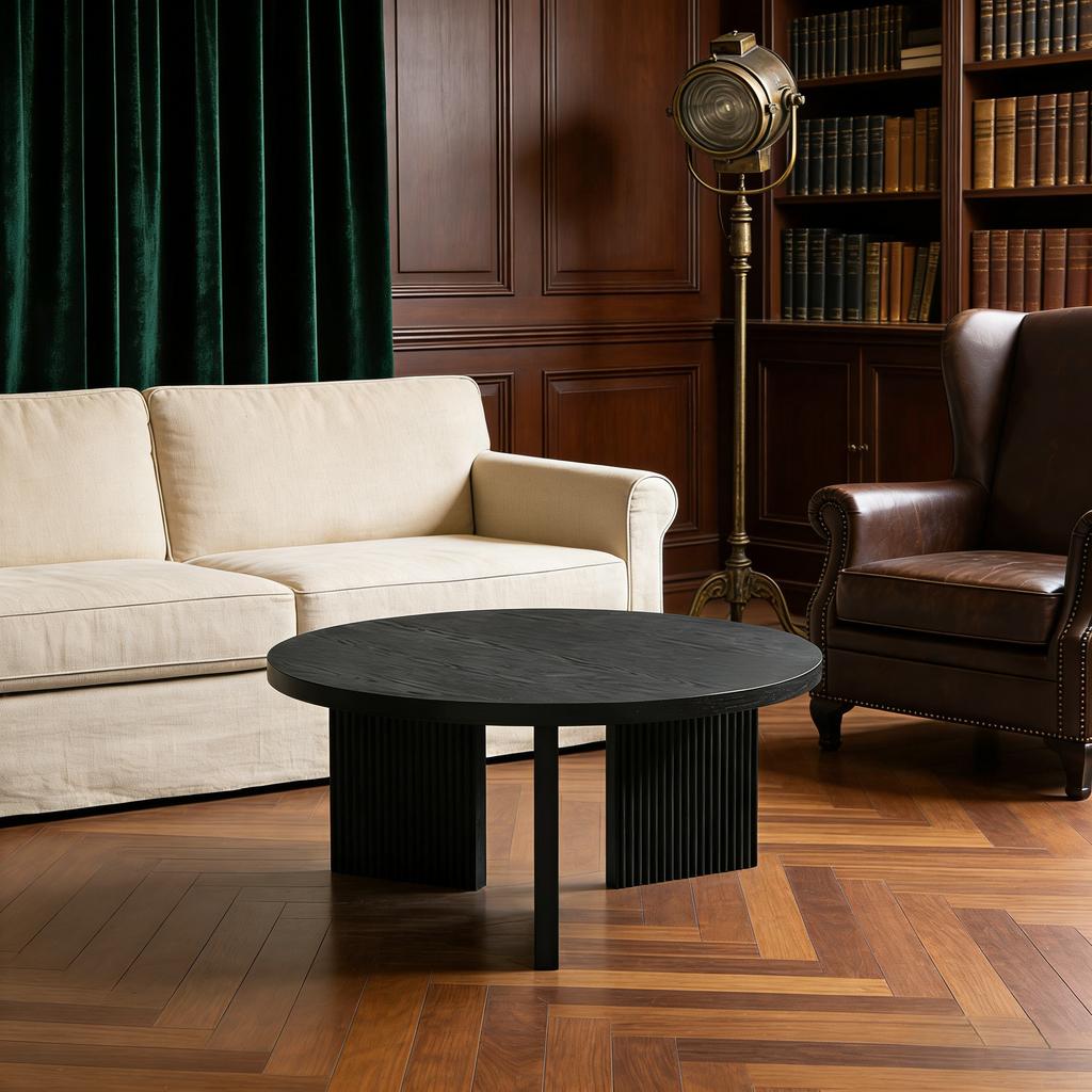 Elegant Round Coffee Table Living Room Table Side Table Coffee Table Round 80CM - Stylish & Space-Saving for Every Room (1 Piece)