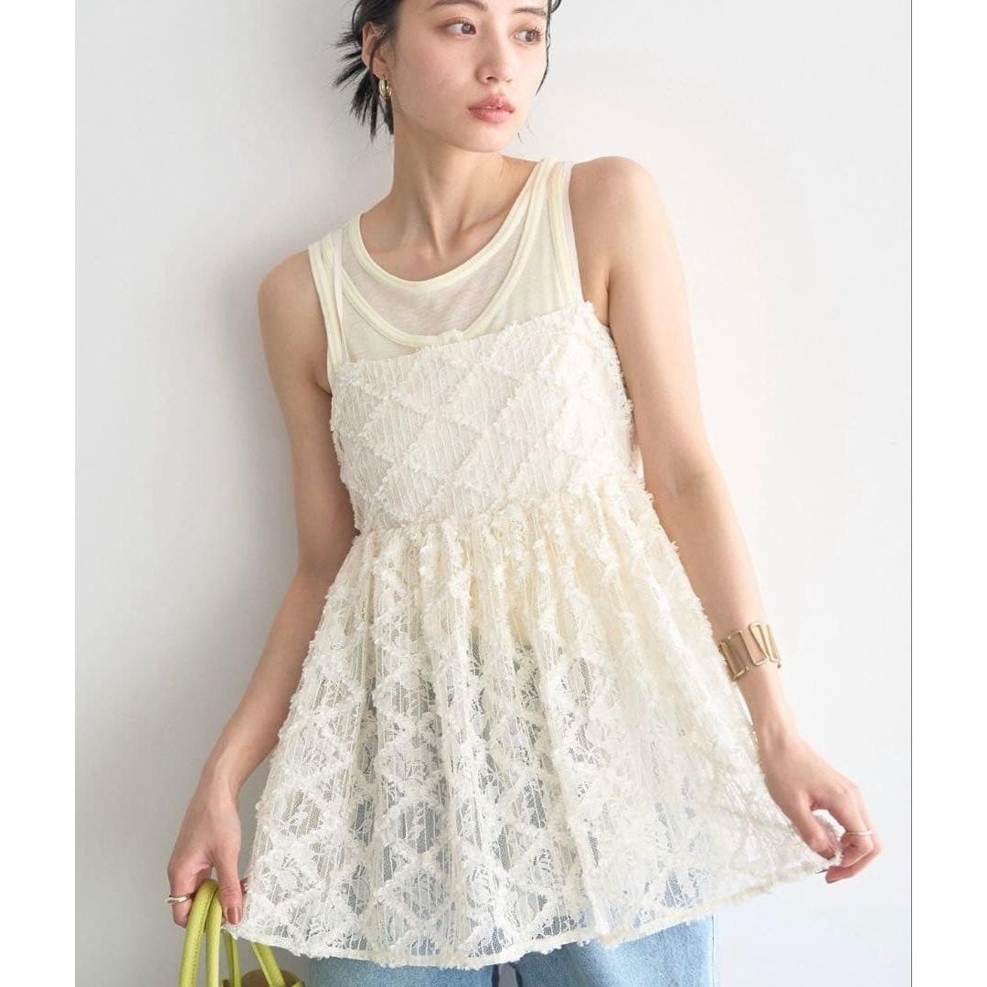 earth musicecology fringe lace cami bustier