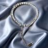 Sparkling Zircon Anklet 4mm Cubic Zirconia Classic Tennis Bracelet, Adjustable Rhinestone for Women, Hypoallergenic Dainty Ankle Bracelet Foot Jewelry