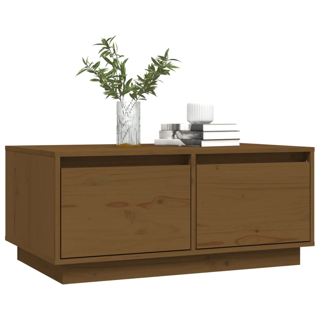 Coffee Table Honey Brown 80 X 50 X 35 Cm Solid Pine Wood