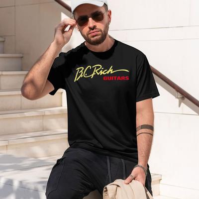Rich Guitars BC Rich T-Shirt Herren T-Shirt Herren Erwachsene Slim Fit T-Shirt cool Kurzarm Herren männlich rou