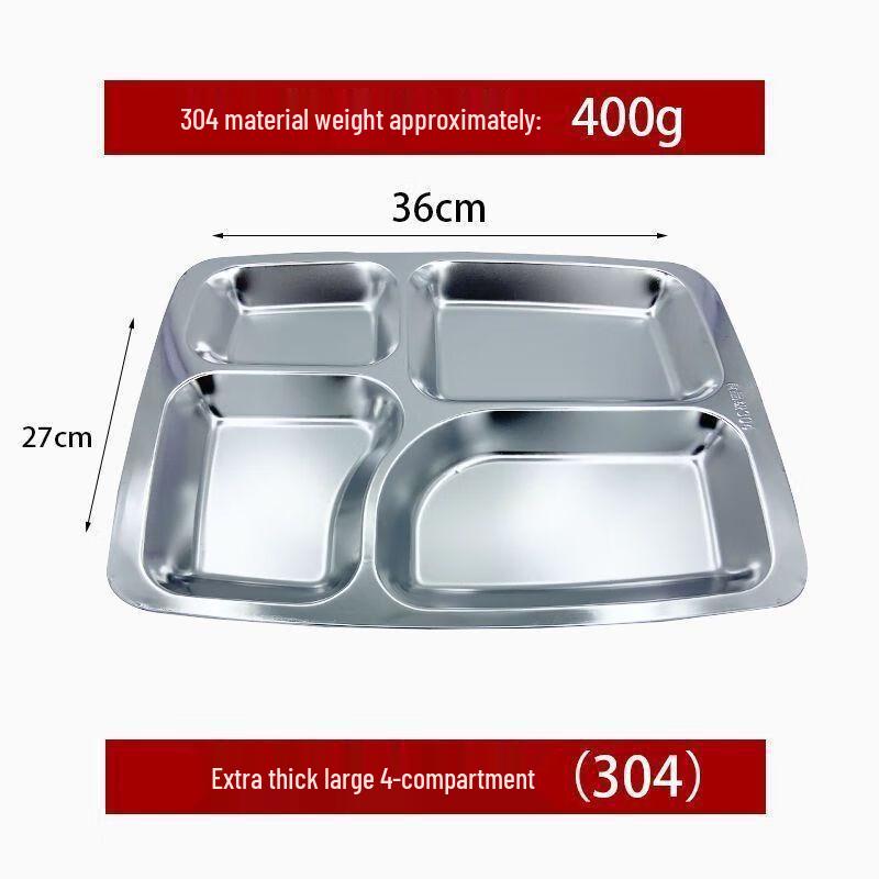 Anmu 304 Stainless Steel Divided Meal Tray 10-Pack