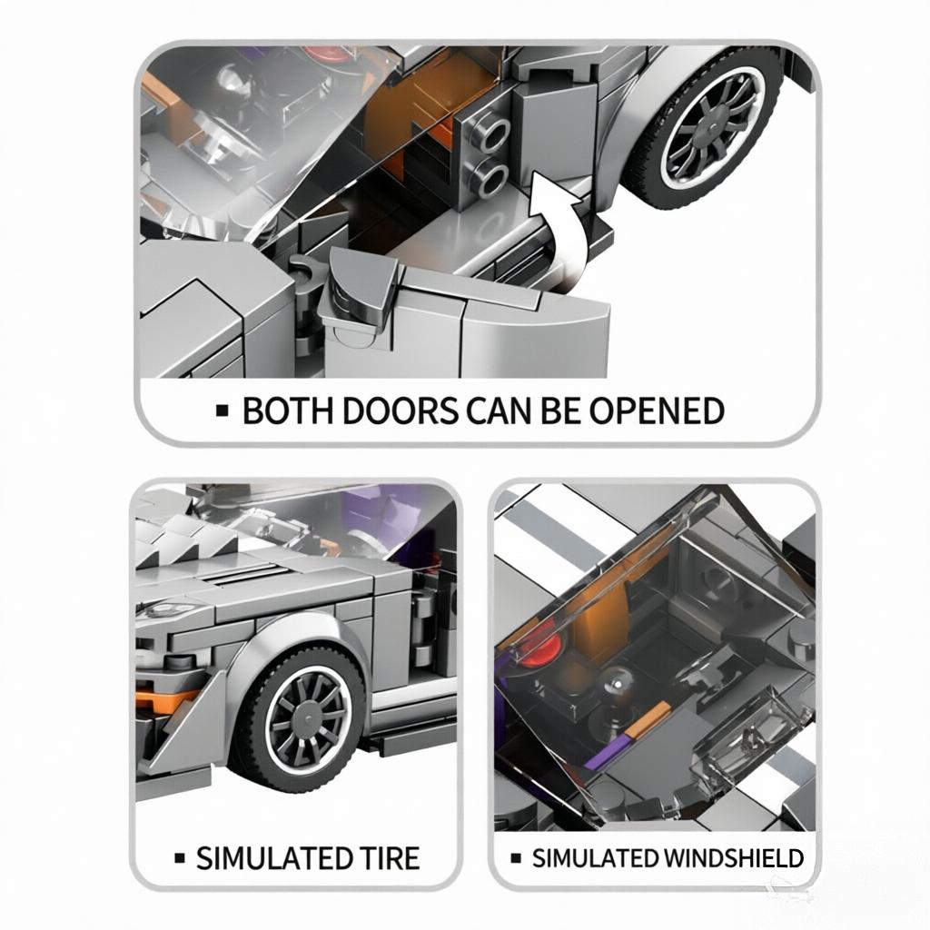 Vintage Style High-Quality Supercar High-Quality Gt500 High-Quality Building High-Quality Block Transport Vehicle Construction Set Collection Kit