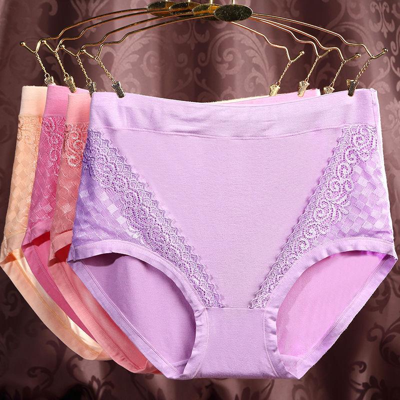 Big Size Lady Spring and Autumn Belly High Waist Middle Aged Mother Briefs