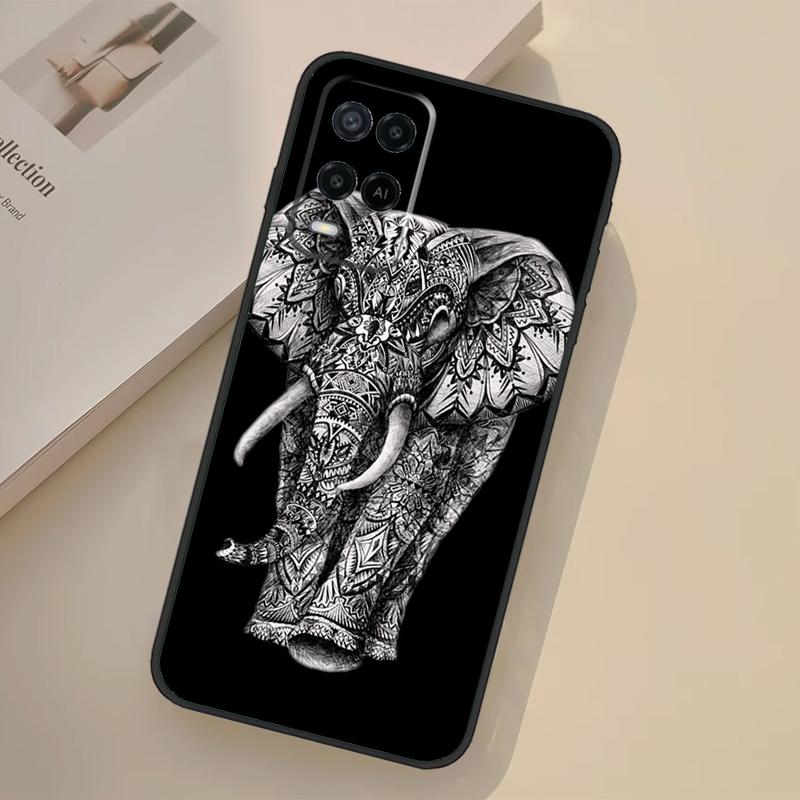 Elephant Mandala Aztec Case For Oppo A98 A78 A18 A38 A58 A60 A80 A40 A96 A76 A16 A94 A74 A54 A15 A17 A57 A77 A5 Pro