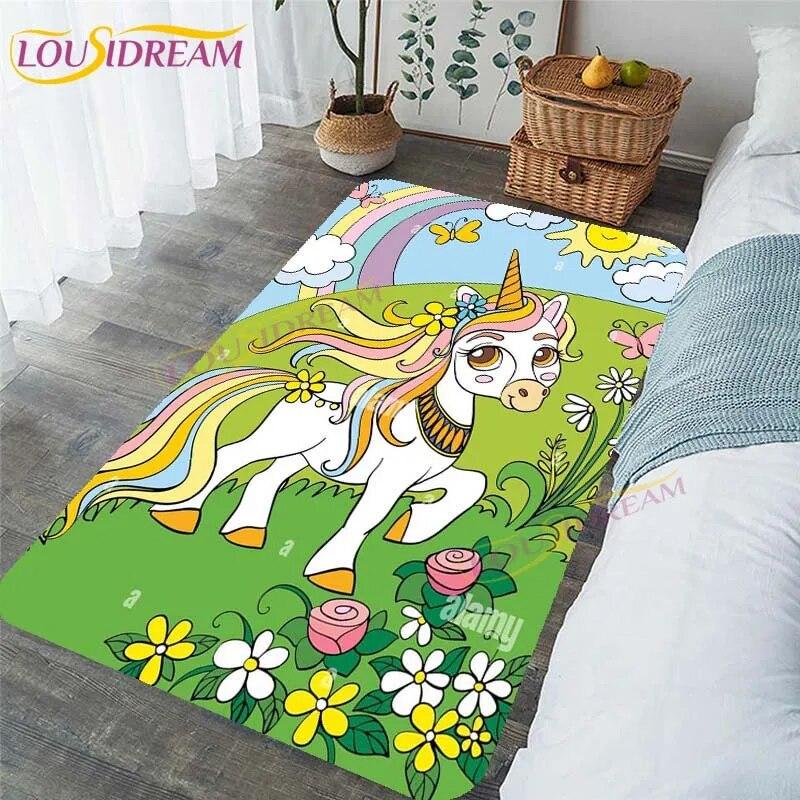 

Рожеві килимки з єдинорогом Килимки для підлоги Килимки з 3D-друком з єдинорогом Килимки для вітальні Дитячі ігрові килимки Милі килими для спальні 40cm x 60cm