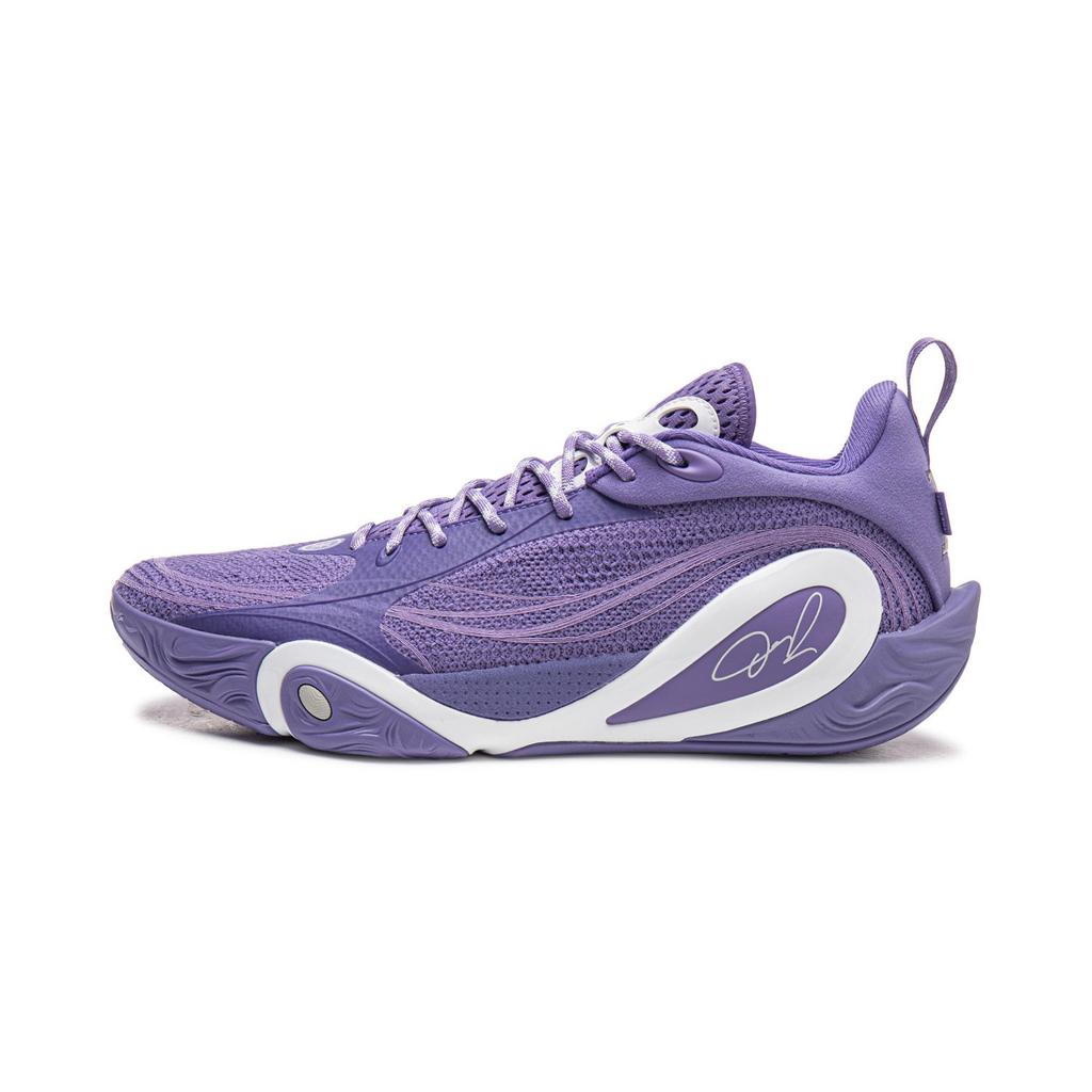Li Ning DLO1 Ammortizzazione Antiscivolo Resistente all'Abrasione Grip Elastico Scarpe da Basket Basse da Uomo Viola Campanula ABPV009-8