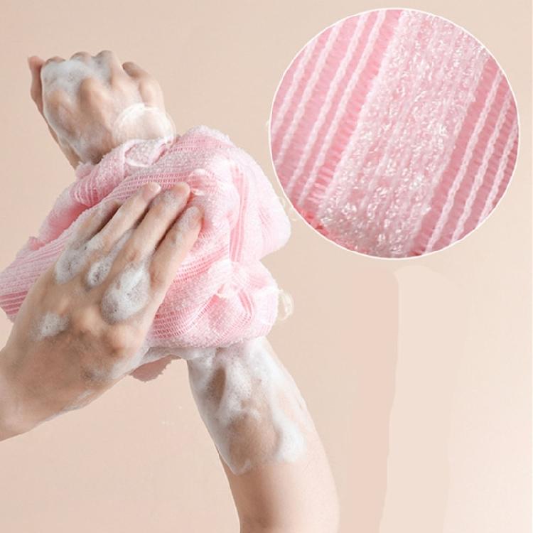 Long Body Scrubber Soft Exfoliating Towel Fast Absorbing Fabric Easy Cleansing Shower Tool for Adults and Family