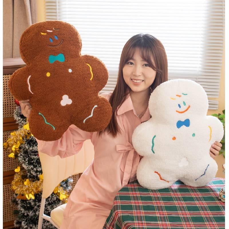Man Plush Gingerbread Toy Stuffed Doll Christmas Decorations Cushion 45cm Gifts
