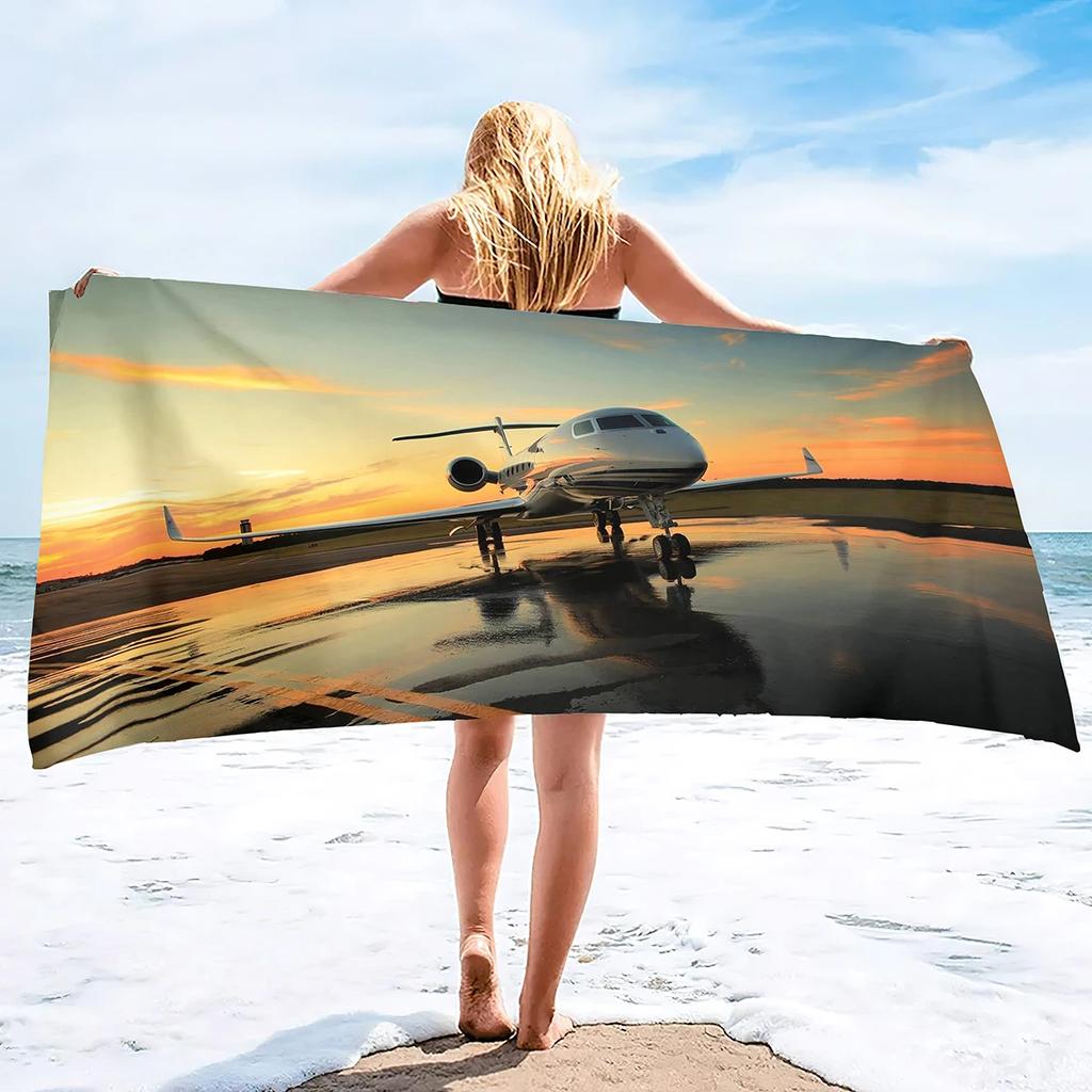 Microfiber Sand Free Beach Towel, Oversized Large Beach Towels For Travel Pool Swimming Bath Camping Yoga Aircraft Printing