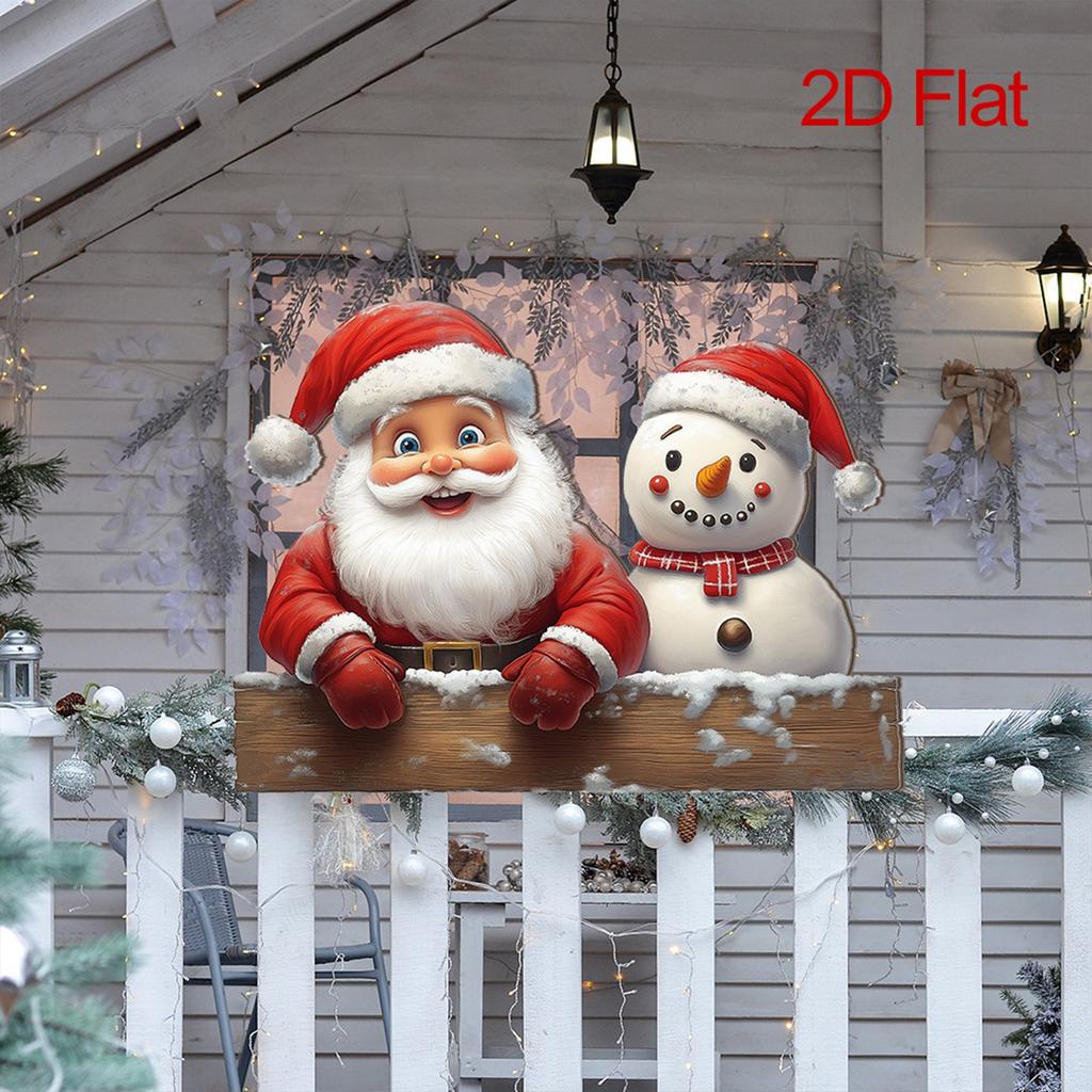 Christmas Garden Signboard, Wooden Courtyard Sign, Outdoor Winter Christmas Decoration, Family Front Door Decoration 2piece Set