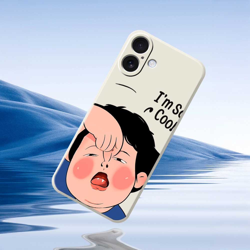 For iPhone 17 Case Make Faces Kid Pattern Printing Straight Edge TPU Phone Back Cover